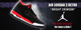 Air Jordan 3 III Retro - Bright Crimson - Brooklyn Footwear x Fashion