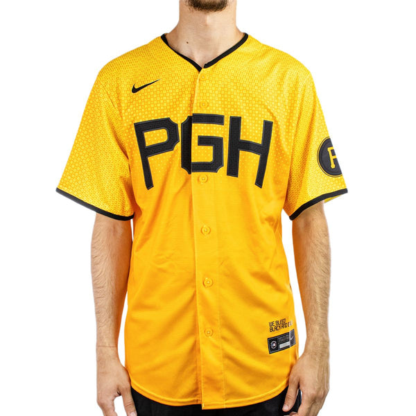 Nike MLB Pittsburgh Pirates City Connect Men's Football Jersey Yellow  T770-01O1-PTB-CC4