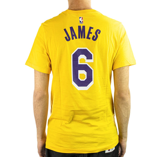 Nike Lakers NBA Labron James Men's T-shirt Yellow DR6380-728