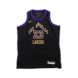Nike Los Angeles Lakers NBA Lebron James #23 HWC Swingman Jersey Trikot EZ2B7BU8P23-LAK23 - schwarz-gelb-lila