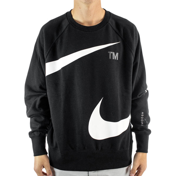 Nike Semi-Brushed Swoosh Crewneck Sweatshirt - Dark Grey Heather