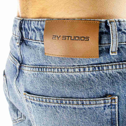 2Y Studios Firio Destroyed Straight Jeans J-S-10003-BLUE-