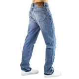 2Y Studios Firio Destroyed Straight Jeans J-S-10003-BLUE - blau