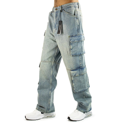 2Y Studios Aidan Cargo Baggy Jeans J-B-10006-SANDBLUE-