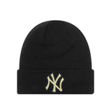 New Era New York Yankees MLB Metallic Badge Beanie Winter Mütze 60364351 - schwarz-gold
