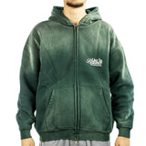 Another Cotton Lab Live in Balance Heavy Oversized Zip Hoodie Washed ACL-244-ZI-038-029 - grün gewaschen