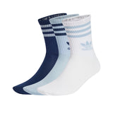 Adidas Crew Socken 3-Stripes 3 Paar JI9474 - weiss-hellblau-dunkelblau