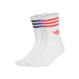 Adidas 3-Stripes Crew Socken 3 Paar JV7404 - weiss-neon rot-blau-schwarz