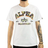 Alpha Industries Inc College Camouflage T-Shirt 146511-09 - weiss-camouflage