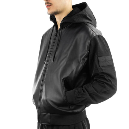 Calvin Klein Faux Leather Bomber Jacke J324597-BEH-