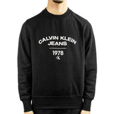Calvin Klein Varsity Curve Crewneck Sweatshirt J324210-BEH - schwarz
