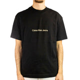 Calvin Klein Square Frequency Logo T-Shirt J325492-BEH - schwarz-beige
