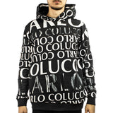 Carlo Colucci All Over Print Hoodie C5756-201 - schwarz-weiss