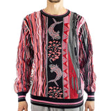 Carlo Colucci From Milano To Tokio Rundhals Strick Pullover C10007-201 - rosa-schwarz