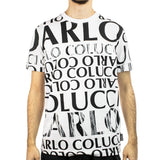 Carlo Colucci All Over Print T-Shirt C3044-291 - weiss-schwarz