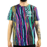 Carlo Colucci Knit Print Story T-Shirt C3447-661 - blau-pink