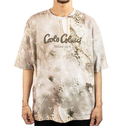 Carlo Colucci Ornament Knit Oversize Hemd - Beige C3761-531-