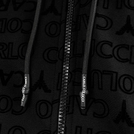 Carlo Colucci Monogram Flock Story Zip Hoodie Jacke C7408-20-