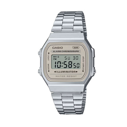 Casio Retro Digital Armband Uhr A168WA-8AYES - silber-creme