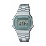 Casio Retro Digital Armband Uhr A168WA-3AYES - silber-türkis grün
