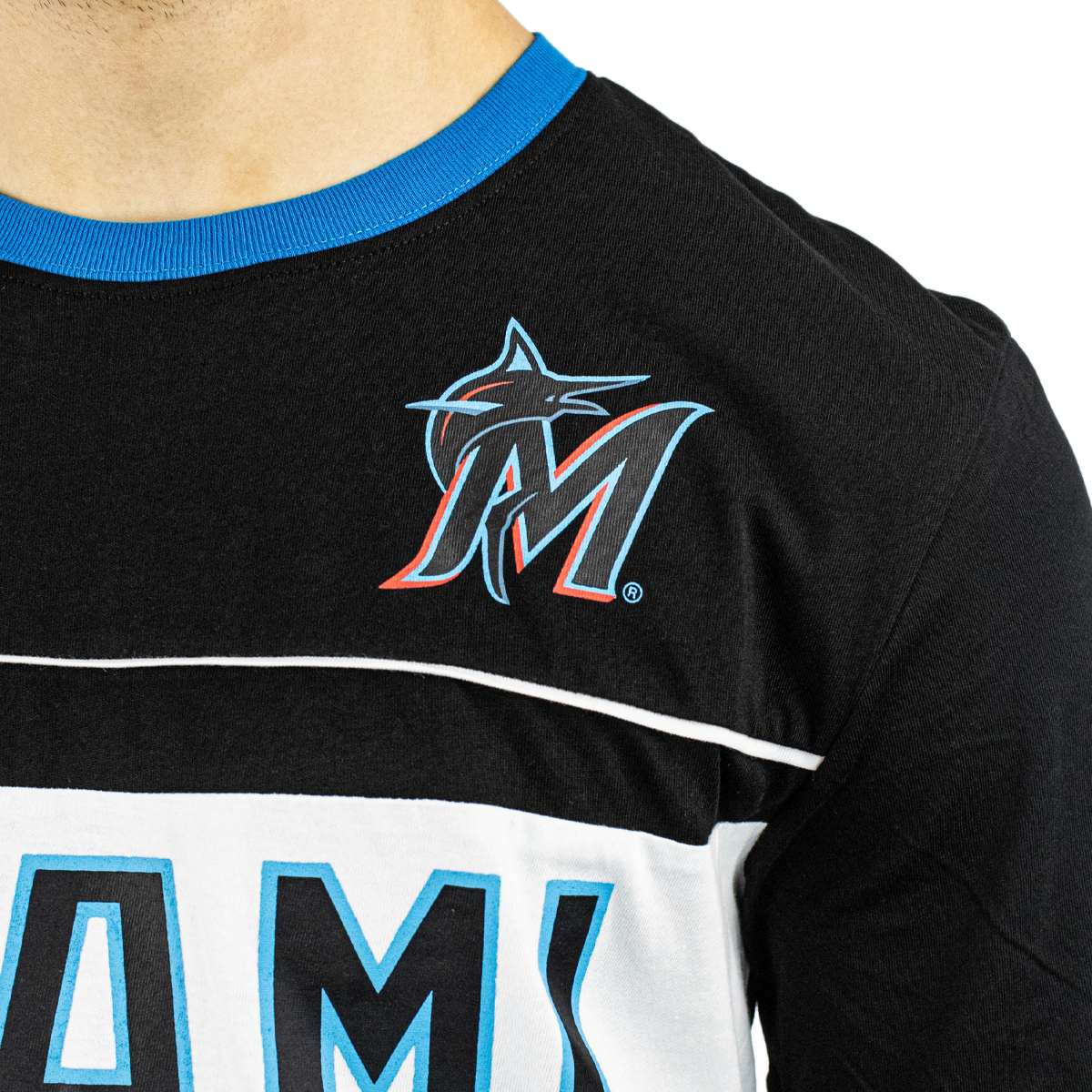 Fanatics Miami Marlins MLB Fundamentals Cotton Cut and Sew Panel T-Shirt 007R-00MV-MQM-0MQ-