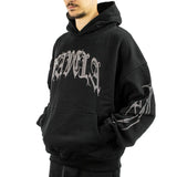 Favela Ribcage Rhinestone Hoodie FAV-2024-Q3-00079-