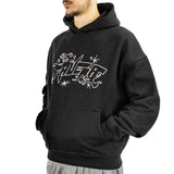 Favela Fabric Patch Embroidery Black Hoodie FAV-2024-Q4-00030-