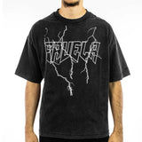 Favela Lightning Outline T-Shirt FAV-2024-Q3-00018 - schwarz gewaschen