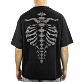 Favela Ribcage Crystal Rhinestone Black T-Shirt FAV-2024-Q4-00001-