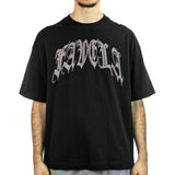 Favela Ribcage Crystal Rhinestone Black T-Shirt FAV-2024-Q4-00001 - schwarz-silber