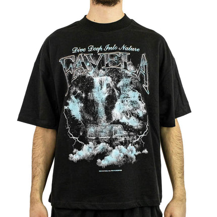 Favela Waterfall T-Shirt - Black FAV-T-0005-001-
