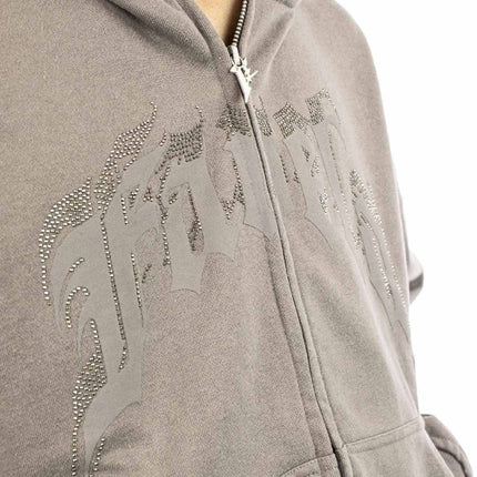 Favela Aves Rhinestone Zip Hoodie FAV-2024-Q3-00138-