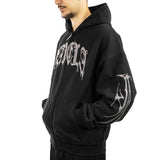 Favela Ribcage Rhinestone Zip Hoodie FAV-2024-Q3-00144-