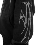 Favela Ribcage Rhinestone Zip Hoodie FAV-2024-Q3-00144-