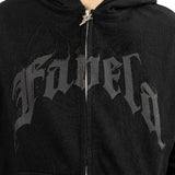 Favela Aves Rhinestone Zip Hoodie FAV-2024-Q3-00135-