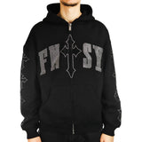 FNTSY Cross Zip Hoodie 24110861-black - schwarz