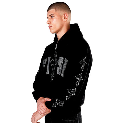 FNTSY Cross Zip Hoodie 24110861-black - schwarz