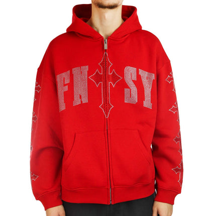 FNTSY Cross Zip Hoodie 24110861-red-