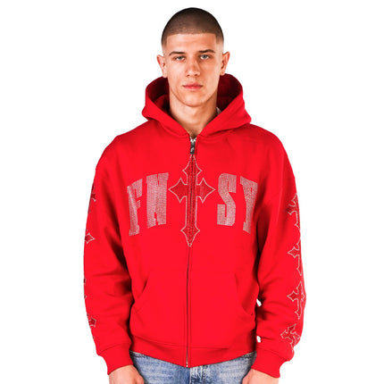 FNTSY Cross Zip Hoodie 24110861-red - rot