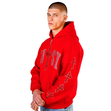 FNTSY Cross Zip Hoodie 24110861-red - rot