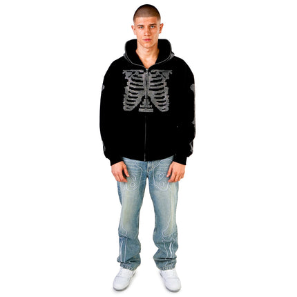 FNTSY Skull Zip Hoodie 24110862-black - schwarz