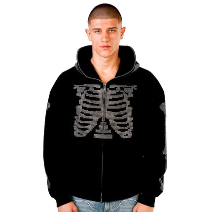 FNTSY Skull Zip Hoodie 24110862-black - schwarz