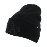 47 Brand Oakland Athletics MLB Black Haymaker Cuff Knit Winter Mütze B-HYMKR18ACE-BKC - schwarz-schwarz
