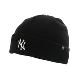 47 Brand New York Yankees MLB Black Randle Cuff Knit Winter Mütze B-RNDLE17ACE-BK - schwarz-weiss