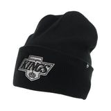 47 Brand Los Angeles Kings NHL Vintage Black Haymaker Cuff Knit Winter Mütze HVIN-HYMKR08ACE-BKA88 - schwarz-silber