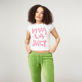 Juicy Couture Viva La Juicy Slogan Baby T-Shirt JCGCT224018-117 - weiss-pink