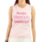 Juicy Couture Dude Where Is My Couture Slogan Tank JCGTK224016-121 - rosa