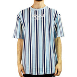 Karl Kani Retro Striped T-Shirt 60690942 - hellblau-dunkelblau-creme