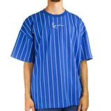 Karl Kani Small Signature Boxy Heavy Jersey Pinstripe T-Shirt 60376163 - blau-weiss
