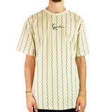 Karl Kani Small Signature Ziczac Pinstripe T-Shirt 60378193 - creme-schwarz